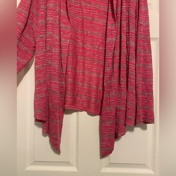 Pink magenta long sleeve drape down cardigan - Picture 3 of 5